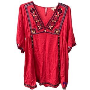 HAYDENâGirlsâRedâDressâwithâEmbroidery